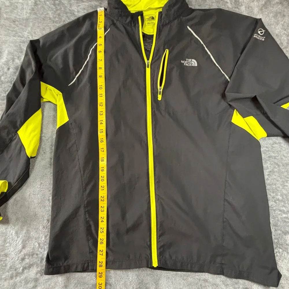 The North Face Flight Series Mens XL Running Jacket Grey Neon Yellow Full Zip